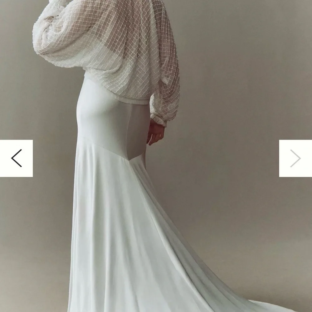 NWT BHLDN White Beaded Sheer Bolero Bridal Jacket - Picture 3 of 6